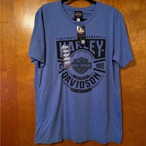 Harley-Davidson Blue Men's T-Shirt large